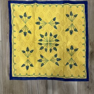 French Country Yellow Blue Pillow Cover
